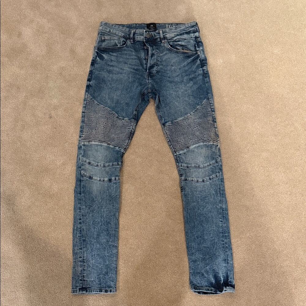 H&M Men's Distressed Blue Skinny Jeans size 33X30